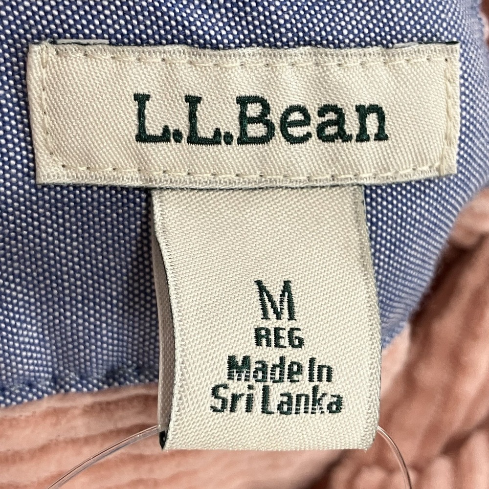 L.L.Bean Corduroy Shirt Jacket Women's M Pink Button Front Utility Shacke - Picture 9 of 14